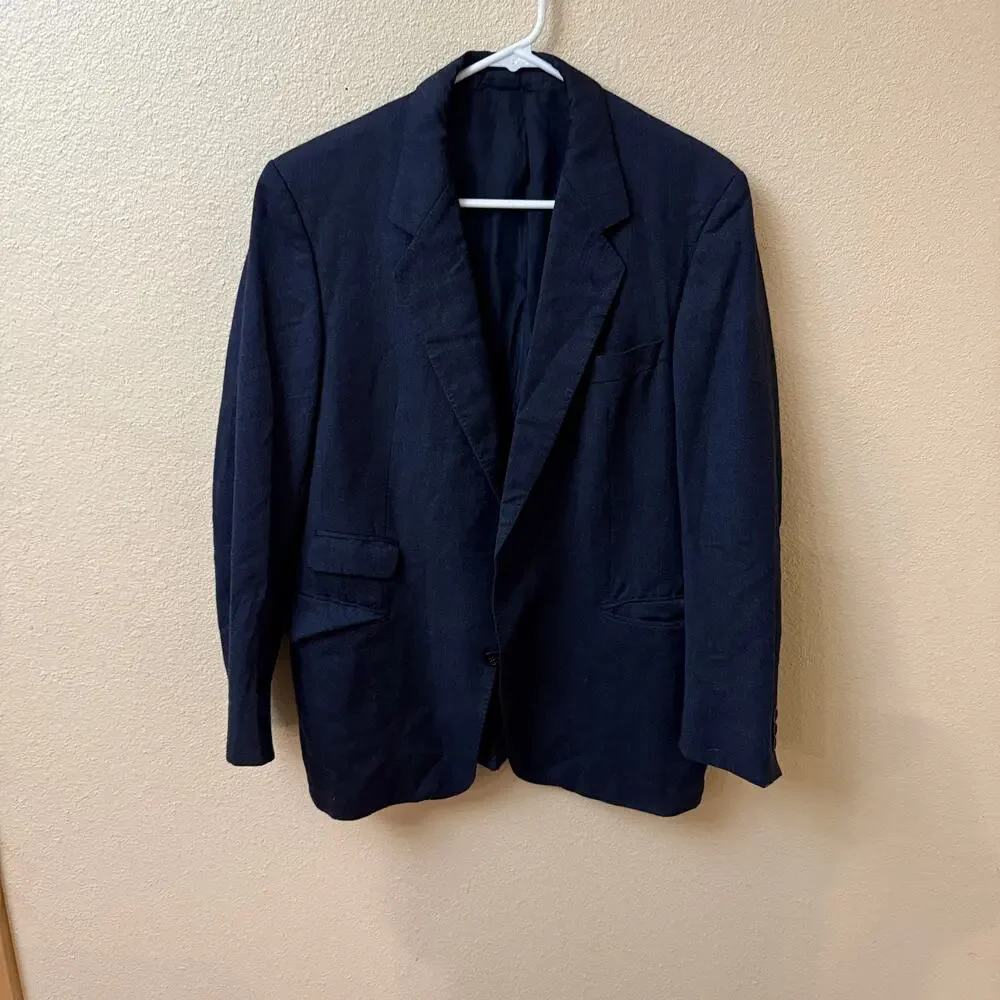 Vintage Burberrys x Loden-Frey Navy Wool Blazer 40S / EU 25 Ticket Pocket Jacket
